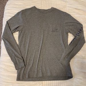 Gray and navy vineyard vines long sleeve shirt